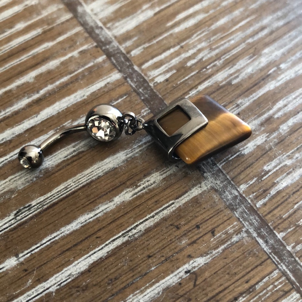 Tigers eye belly ring